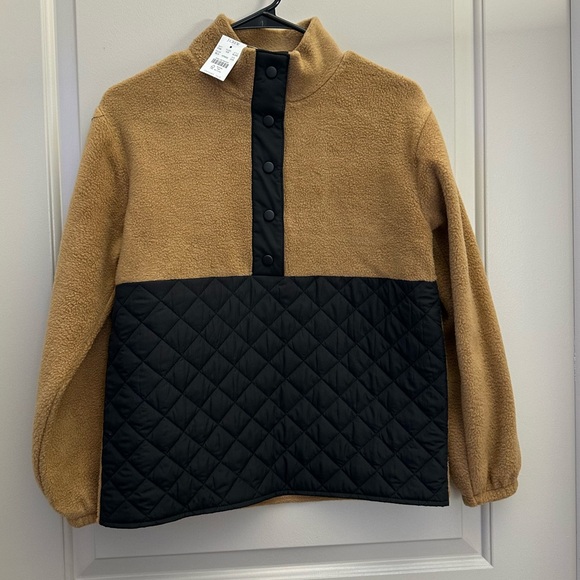 J. Crew Factory Quilted Sherpa Half Zip - Picture 2 of 16
